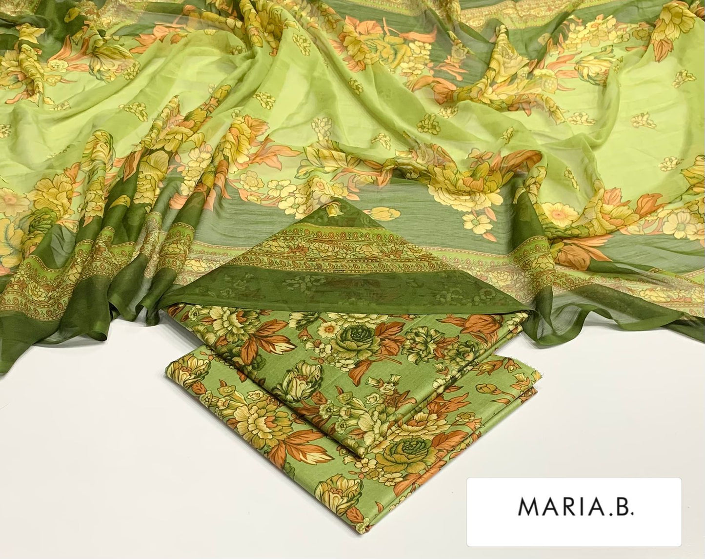 Premium 3PC Lawn Suit with Chiffon Dupatta D-29