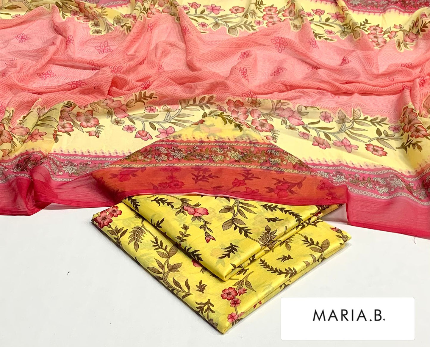 Premium 3PC Lawn Suit with Chiffon Dupatta D-28
