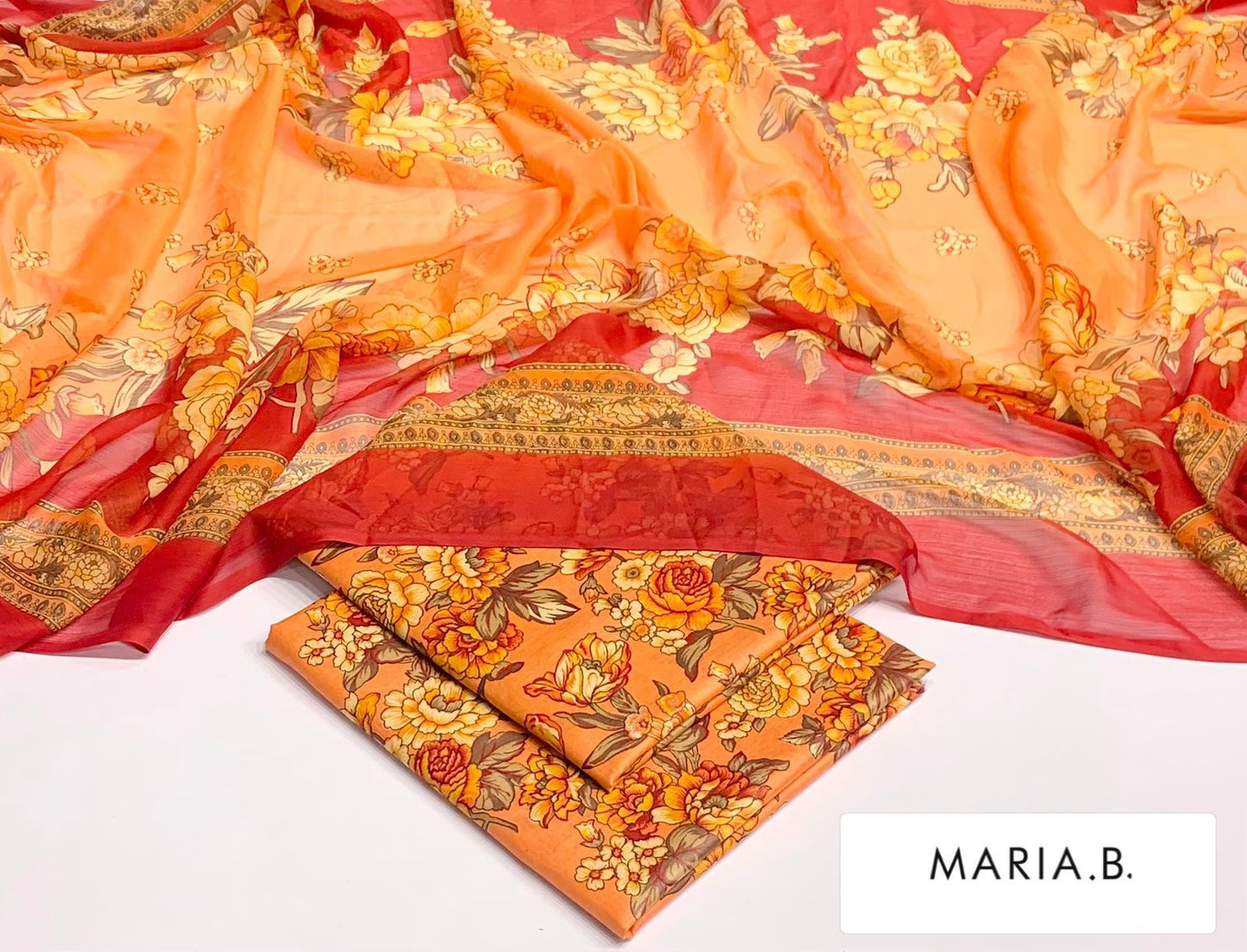 Premium 3PC Lawn Suit with Chiffon Dupatta D-25