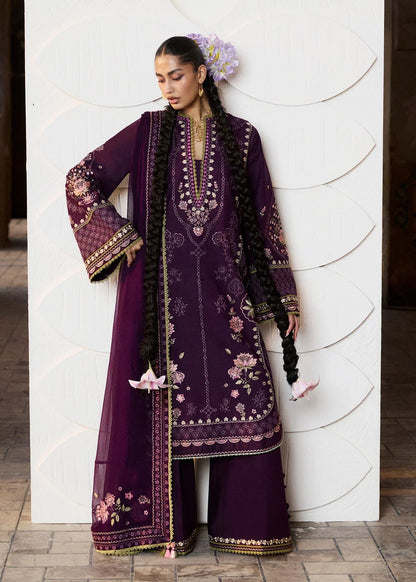 Dhanak Fabric - 3 Piece Unstitched Embroidered Dress With Embroidered Shawl HR 3080