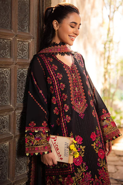 ZH 960-Dhanak Stuff 3 Piece Fully Embroidered Suit With Dhanak Embroidery Shawl
