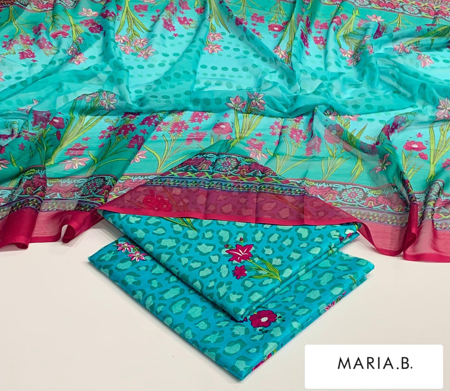 Premium 3PC Lawn Suit with Chiffon Dupatta D-06