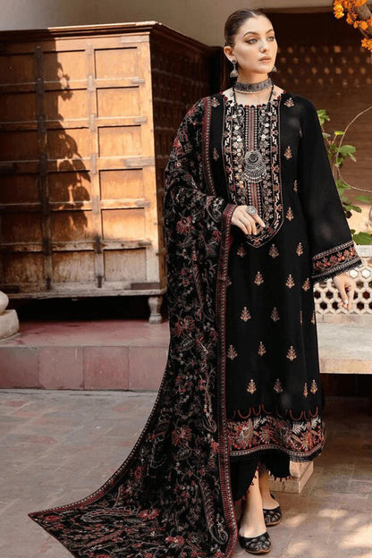 RM 650-3 Piece Unstitched Heavy Embroidered Dhanak Wool Suit  Heavy Embroidered Dhanak Shawl