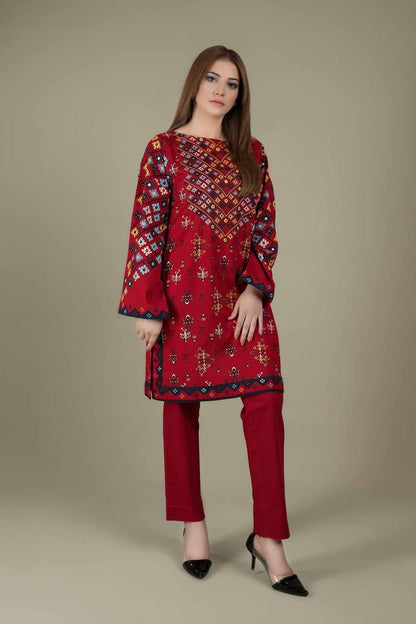 KS 760-2Pc Fully Embroidered Lawn Dress Embroidered Sleeves