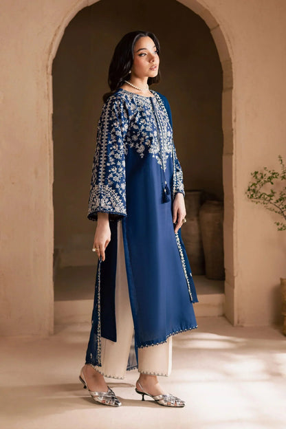 BT-2835-3 Piece - Unstitched Embroidered Lawn Fabric with Embroidered Chiffon Dupatta