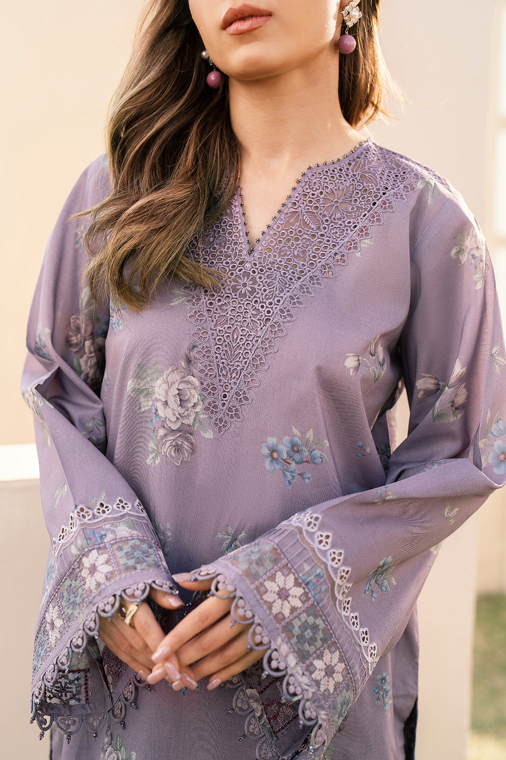 BQ 210-3 Piece - Unstitched Digital Printed Lawn Fabric With Lawn Dupatta