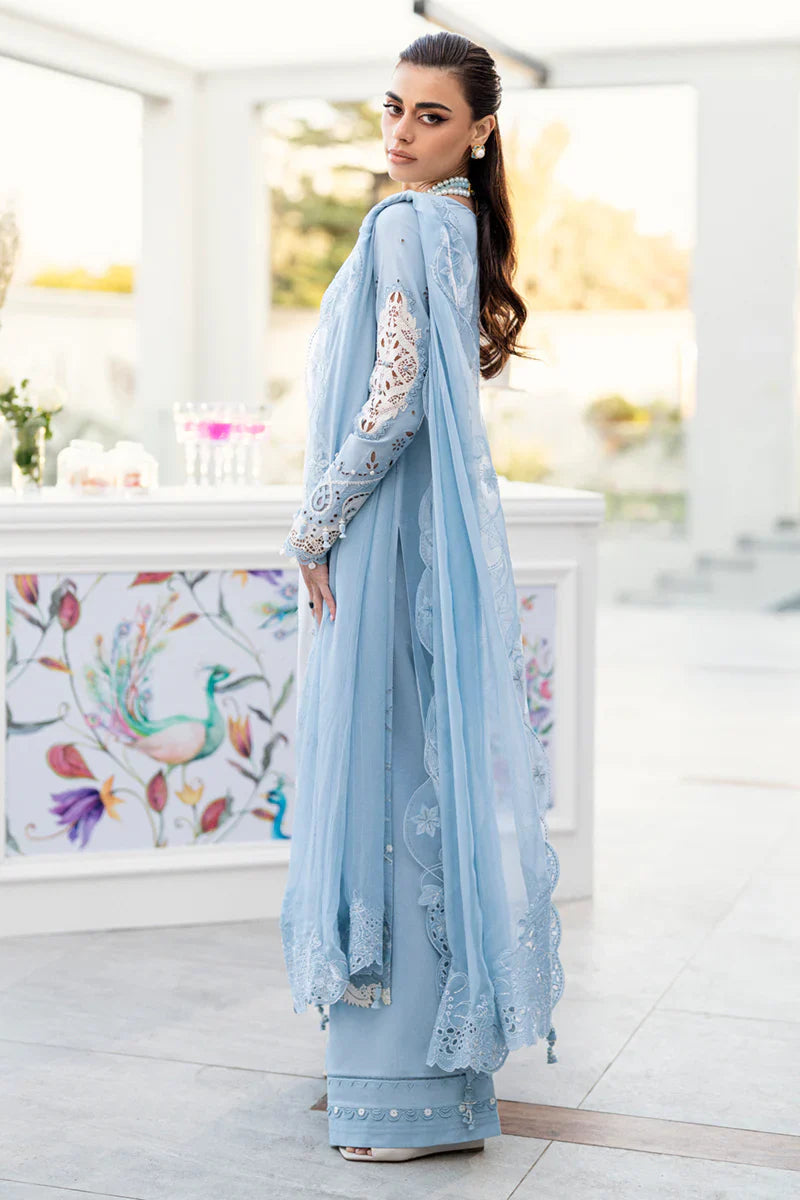 CS 2645-3 Pc Embroidered Lawn Shirt with Embroidered Chifoon Dupatta With Patches