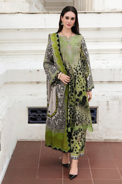 3 Piece - Unstitched Digital Printed Khaddar Fabric With Embroidered Laces